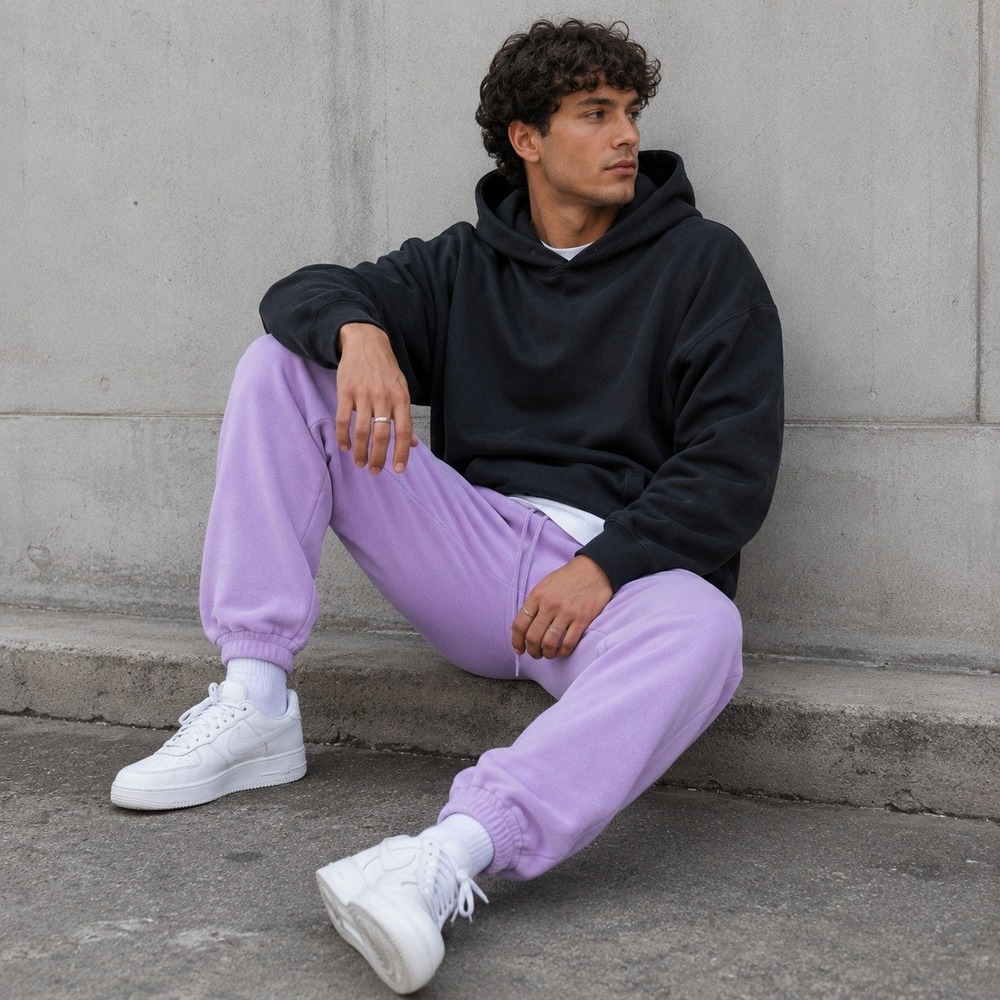Weatherproof Vintage Mens Jogger Sweatpants S Purple Fleece‎ Streetwear Y2K